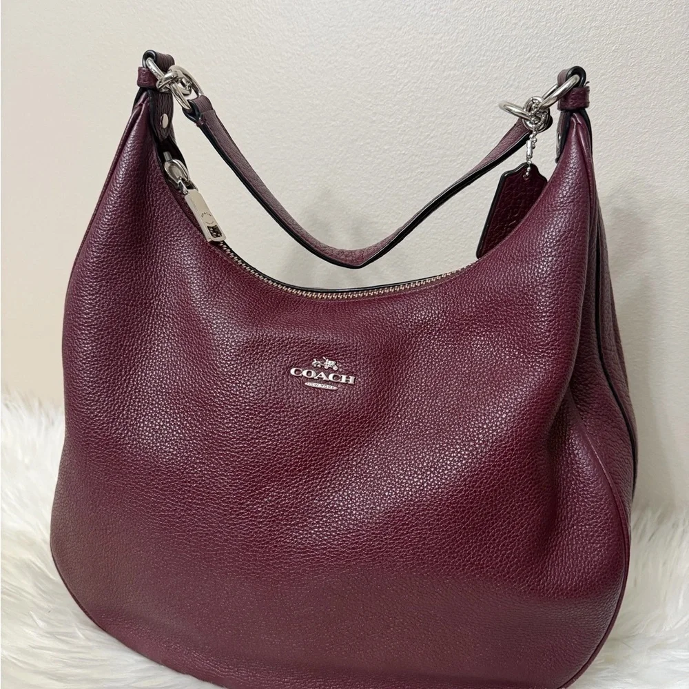 Coach #F38259 Deep Red Leather Hobo Bag